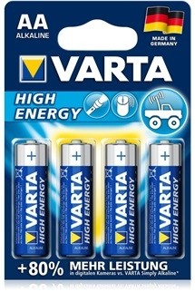 Batterie VARTA High Energy AA Alkaline 1,5V 2930mAh (VE: 4 Stk)