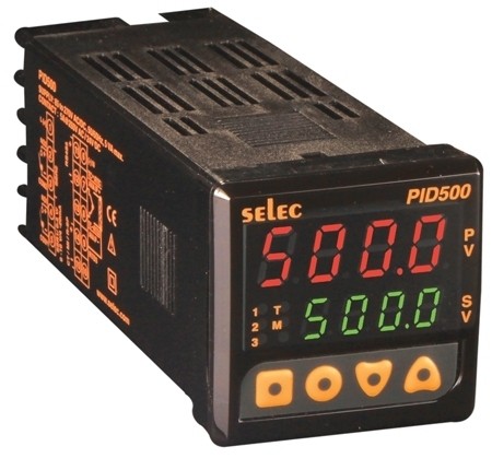 PID Temperaturregler mit Rampen-/Haltefunktion, 0-10V/Relais/Relais, 85-270V, 1/16 DIN