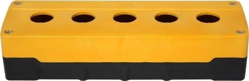 Leergehäuse ABS 5 Löcher Unterteil: Schwarz Deckel: Gelb 233x73x51mm