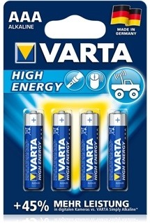 Batterie VARTA High Energy AAA Alkaline 1,5V 1220mAh (VE: 4 Stk)