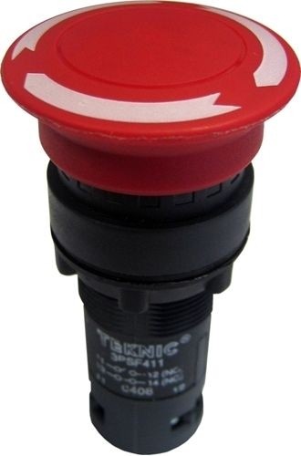 Pilzdrucktaster Monoblock 38mm tastend Rot - 1NC