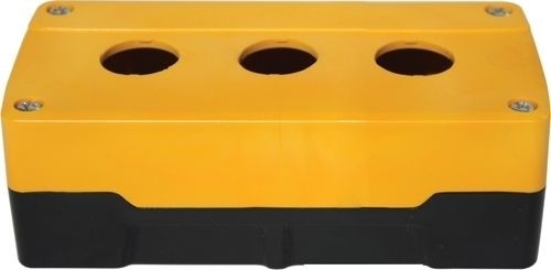 Leergehäuse ABS 3 Löcher Unterteil: Schwarz Deckel: Gelb 153x73x51mm