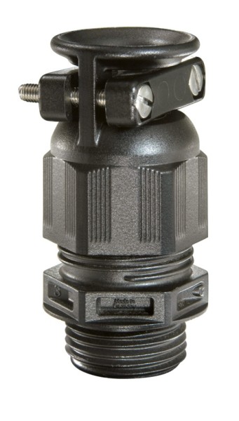 SPRINT-Kabelverschraubung mit externer Zugentlastung, RAL9005 schwarz, ESKVZ 12, M12x1,5, 3 - 7 mm