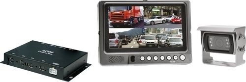 Kamera-Set 12-32V: Monitor 7" 16:9 + Kamera 130° IP68 + Monitor-Kontrollbox für 4xKamera + Kabel 20m