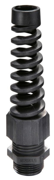 SPRINT-Kabelverschraubung mit Knickschutz, RAL9005 schwarz, ESKVS 32, M32x1,5, 13 - 21 mm
