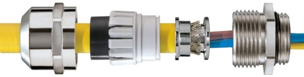 SPRINT Edelstahl EMV-Kabelverschraubung, Zugentlastung, IP 68, mit Erdungseinsätzen, ESSKV4-EMV-Z 50, M50x1,5, 21 - 35 mm