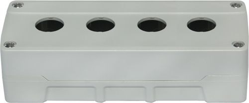Leergehäuse ABS 4 Löcher Unterteil/Deckel: Hellgrau (RAL 7035) 193x73x51mm