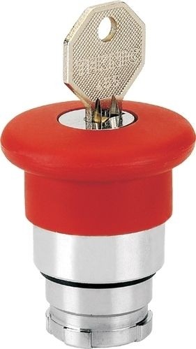 Pilzdrucktaster Metall 40mm Schlüsselentriegelung 455 Rot