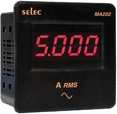 Amperemeter, 0-5AAC, einphasig, 240VAC, 72x72mm