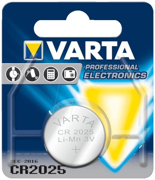 Knopfzellenbatterie VARTA Lithium CR2025 3V 170mAh