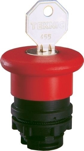 Pilzdrucktaster Plastik 40mm Schlüsselentriegelung 455 Rot