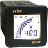 Voltmeter, 50-480VAC, einphasig, LCD-Bargraph-Anzeige 240VAC, 1/16 DIN
