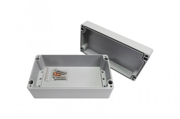 Aluminium-Druckguss-Gehäuse efabox 220x120x91mm IP69K Silikondichtung RAL7001 Silbergrau