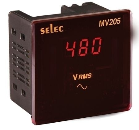 Voltmeter, 50-480VAC, einphasig, 240VAC, 72x72mm