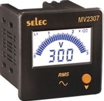 Voltmeter, 50-480VAC, dreiphasig, LCD-Bargraph-Anzeige 240VAC, 72x72mm