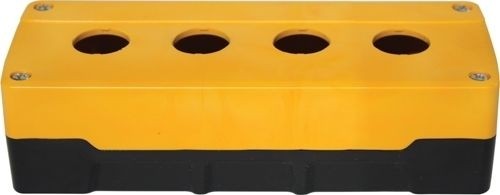 Leergehäuse ABS 4 Löcher Unterteil: Schwarz Deckel: Gelb 193x73x51mm
